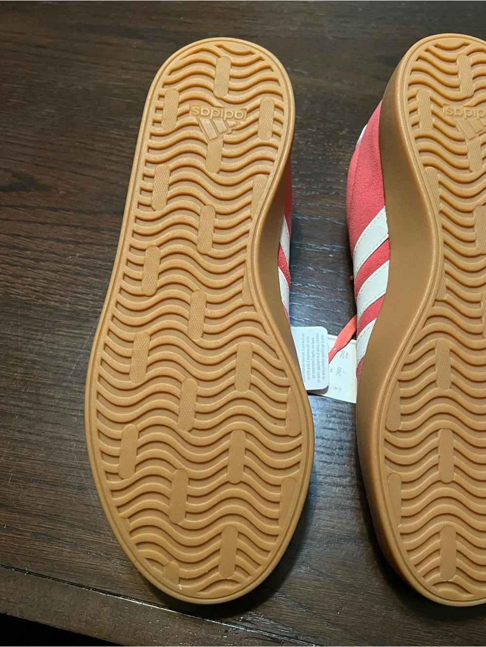 adidas| VL Court 3.0 Coral Red Suede Sneakers with Gum Sole- size 9 Women